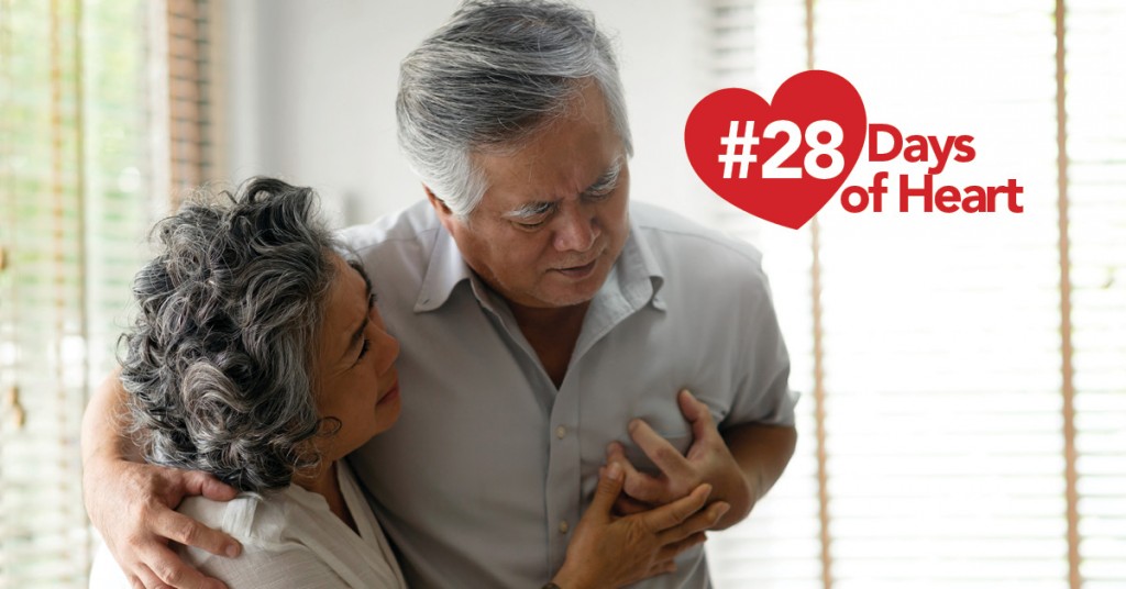 28 Days of Heart: Asian man grasping chest