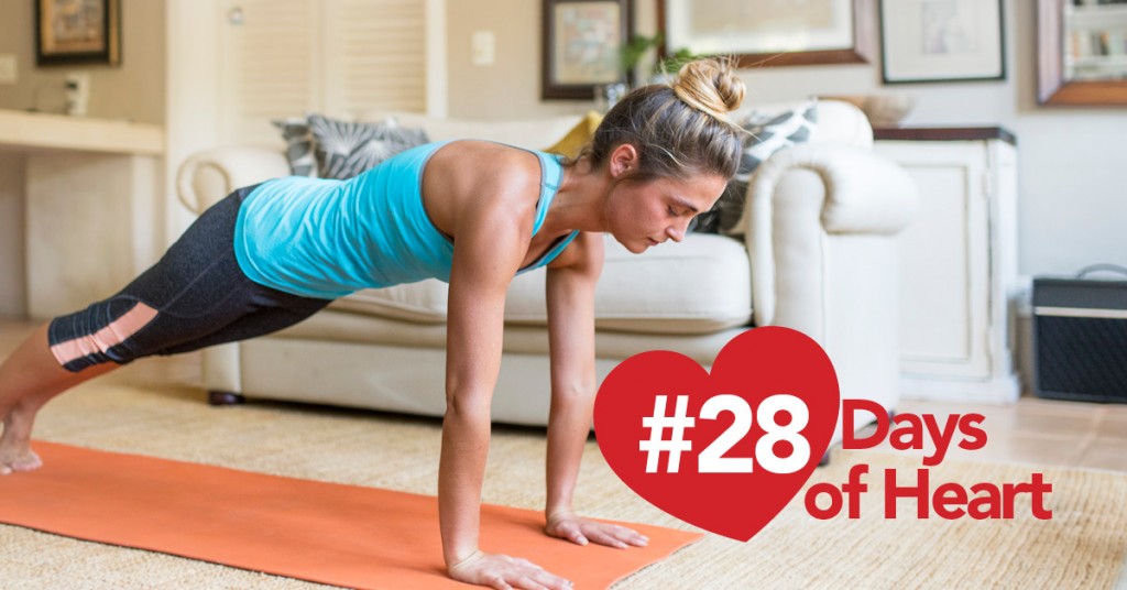 28 Days of Heart: Woman doing yoga in home