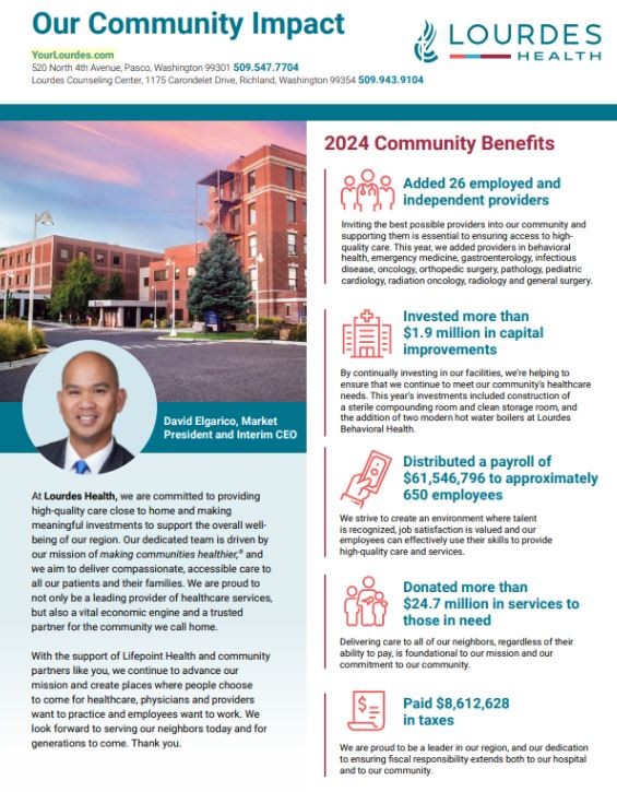 Lourdes Health Publishes 2024 Community Benefit Report